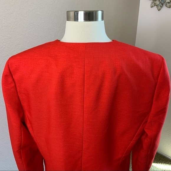 Le Suit NWT Red One Button Front Blazer Size 10 - Picture 6 of 10